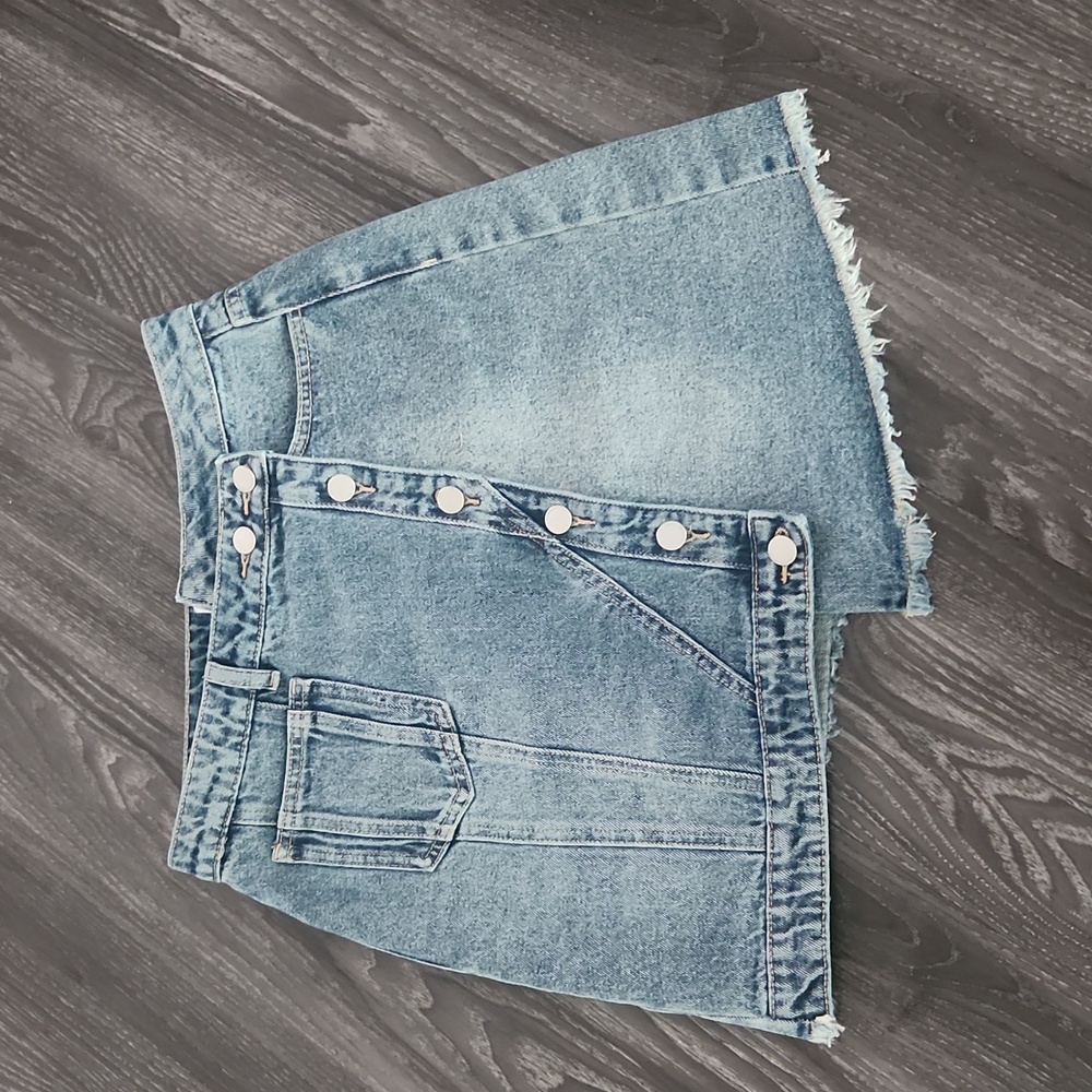 Urban Revivo Asymmetrical Blue Denim Skirt Size Small